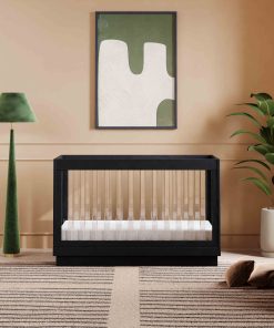Harlow Acrylic 3-in-1 Convertible Crib with Toddler Bed Conversion Kit