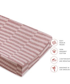 Quilted Changing Pad Cover in GOTS Certified Organic Muslin Cotton